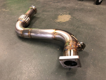 Darklight Fabrication Audi S4 20v i5 3” Downpipe Stock Placement